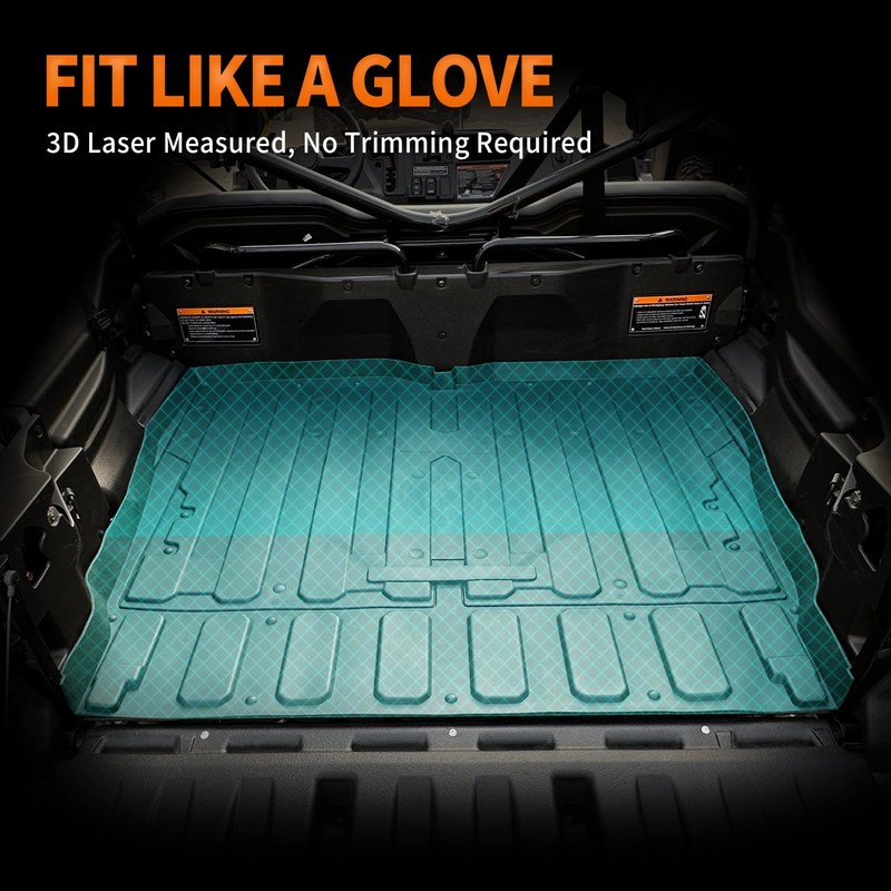 CUSAUTV Rubber Bed Mat Liners for Pioneer 1000-5 16-25, Rear