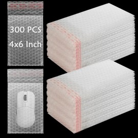 DAJAVE 300 Pack 4x6 Inch Bubble Out Bags Pouches, Clear Bubble Protective Wrap Bags, Bubble Double Walled Cushioning Pouch, Cushioning Packaging Bag for Small Business Moving Shipping Storage