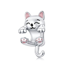 Annmors Charm Cute Animals Pendant S925 Sterling Silver Bracelet Bead with Cubic Zirconia for European Bracelets Necklace, Mother's Day Jewellery Gift Christmas for Men and Women, Silver