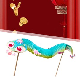 perfeclan 4X Chinese New Year Snake DIY Material Kits Educational Toys Spring Festival Family Events Paper Snake Hanging Garland Crafts, Floral Cyan