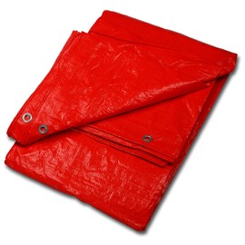 Bortaberg Tarpaulin Strengthened Waterproof With Eyelets, Orange, Multi-Use Cover Protection, Tear-Resistant Protective, Made of 90gram/sm Reinforcing Mesh, Premium Quality ([m]3x5 || 9.8'x16.4')