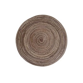 ANAZOZ Washable Placemats Set of 6,Polyester Outdoor Placemats 14.97 IN,Solid Color with Round Placemats Coffee