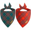 THLOH Christmas Dog Bandanas - 2 Pack Plaid Dog Bandana