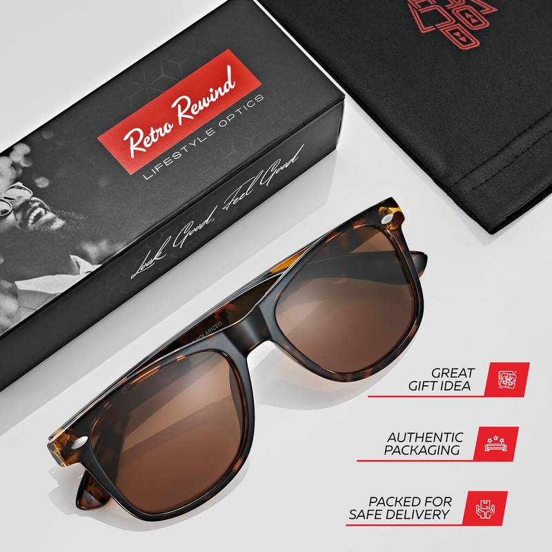 Retro Rewind Polarized Sunglasses for Men and Women - UV