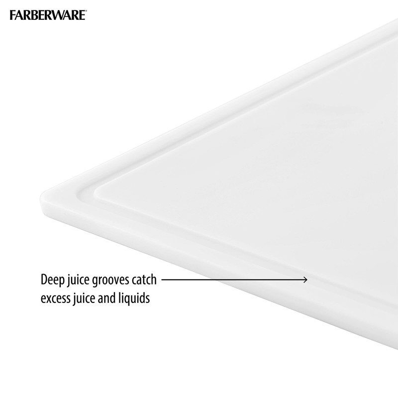 FARBERWARE Extra-Large Plastic Cutting Board, 15x20 Inch Dishwasher-Safe Chopping Board
