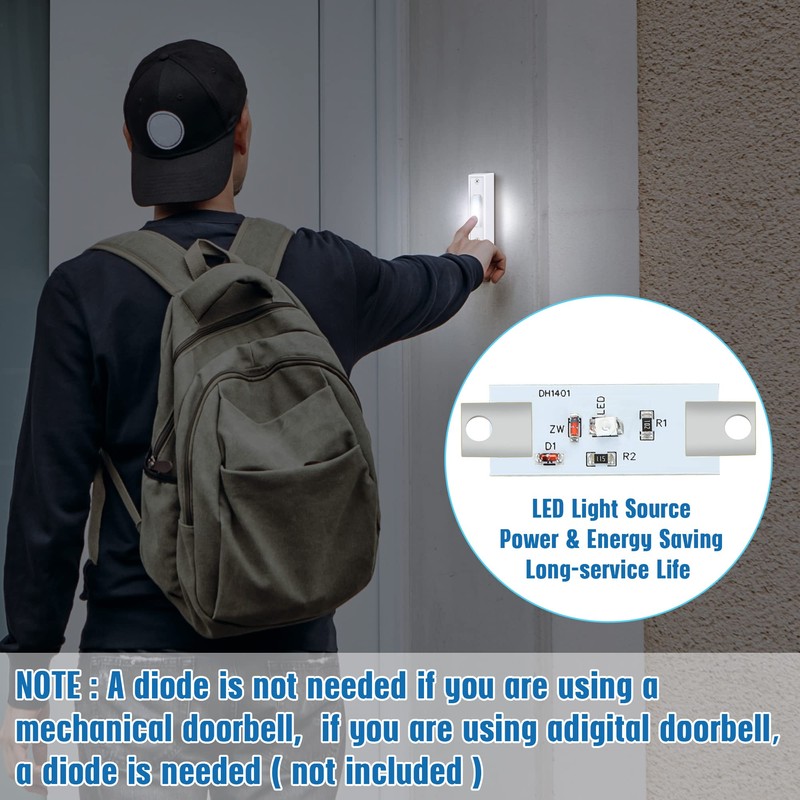 Saillong 1 Piece Lighted Doorbell Button, Christmas Wall Mounted Garage