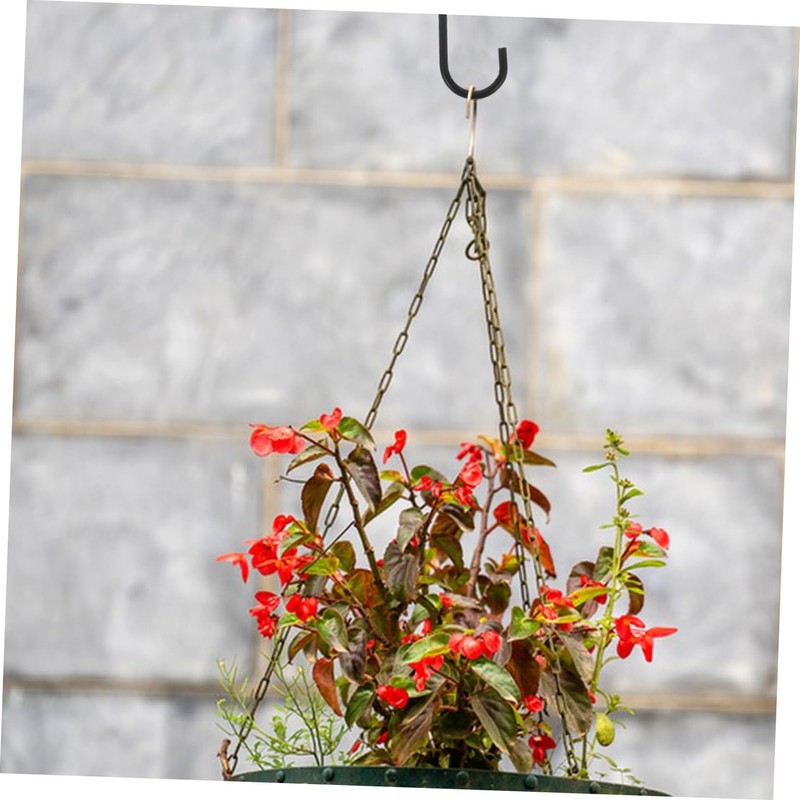 WHAMVOX 4-Pack Iron Flower Basket Hanger for Outdoor Wall Balcony