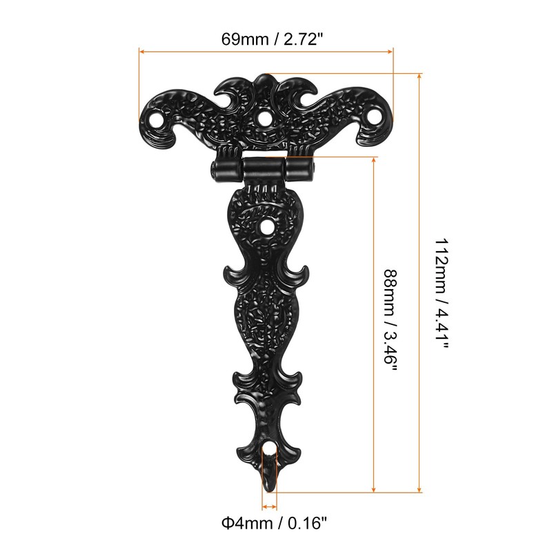sourcing map 3.5 Inch Door Tee Hinge, 2Pcs T-Strap Hinges