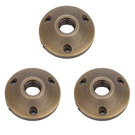 DengTA Solid Brass Surface Wall Mount Round Bracket for Landscape Lighting Fixture, Accessories, Antique Bronze - 3 Pack