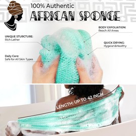 Esponja de red africana AFN-BlackSeawave para exfoliación corporal profunda y piel suave