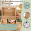 Professional-Designed Bamboo Seed Storage Box with Built-in Hygrometer, Double-Layer Airtight