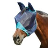WeatherBeeta ComFiTec Deluxe Fine Mesh Mask with Ears, Navy/Turquoise, Warmblood
