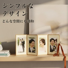 Golspia Photo Frame, 4 Sides, Tabletop, 2L Form, Tabletop, Multiple Sheets, Celebrations, Lightweight, Present, Commemorative