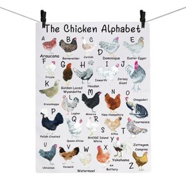 A-Z Chicken Dish Towel - Funny Chickens Gift For Lover Owner (Alphabet T 2UK)