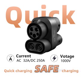 CCS1 to CCS2 EV Charging Adapter AC 32A 250V DC 1000V High-Speed Converter for CCS2 Electric Vehicles
