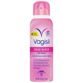 Vagisil Odor Block Dry Wash Spray for Feminine Hygiene, Gynecologist Tested, Hypoalle...