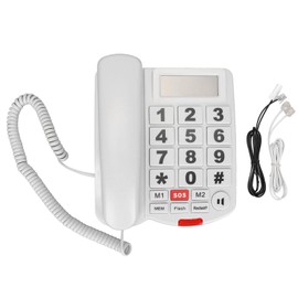 ciciglow LD‐265CID Corded Large Button Phone with Caller ID, Hands-Free Function, Hands-Free Function and Talk Function Phone for Hearing Impaired Seniors, Home Phone, White