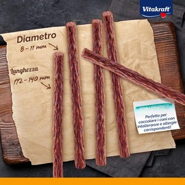 Vitakraft Bastoncino di manzo ipoallergenico, ideale per intolleranze, con tacchino e struzzo, in formato da conservazione (50x 12g)