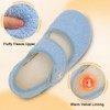 Scurtain Ladies Slippers Grey Winter Fuzzy Slippers Slip On Rubber