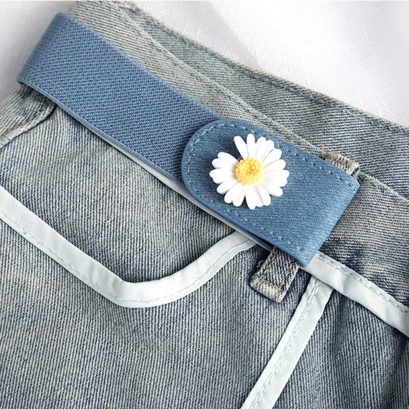 플라워 허리조절 밴딩 똑딱이 벨트 3color Flower Adjustable Waist Belt