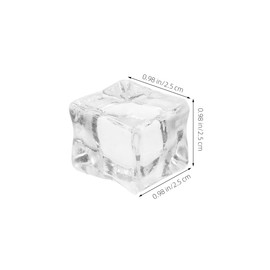 BESTOYARD 20Pcs Simulated Ice Cubes Acrylic Rocks for Party Decoration Wedding Vase Fillers Photography Props - Realistic Look No Melting