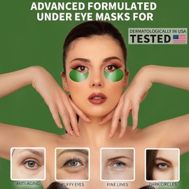 Qyiywim Parches Para El Contorno De Ojos(70 Unidades) Parches De Té Verde Para Tratar La Hinchazón De Los Ojos, Mascarillas Para Ojeras E Hinchazón, Mascarilla Para El Cuidado De La Piel Del Contorno