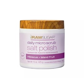 RawSugar Daily Micro Salt Scrub para cuerpo, exfolia e ilumina, 15 onzas