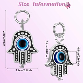 50 abalorios de mano de Hamsa Hamsa con colgante de mal de ojo, colgante de abalorio con símbolo de Fátima, abalorios, colgante para mujer, joyería de bricolaje, aleación y acrílico, No es una piedra