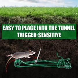 8 Pack Gopher Trap Reusable Mole Trap Easy Set Metal Mole Killer That Kill Best Vole Traps Outdoor Gopher Killer for Lawn Yard Garden Green