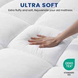 MEROUS King Mattress Topper, Extra Thick Pillowtop, Cooling and Plush Mattress Pad Cover for Back Pain,Soft Mattress Protector Cover with 8-21 Inch Deep Pocket(78''x80'')