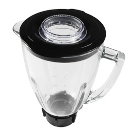 HQRP Glass Jar Set Replacement Compatible with Oster Osterizer Blender, 004954-011-090 014709-156-000 004902-003-NP0 084036000000 124461, 1.25L Pitcher, 0.33 Gallon Capacity, Round