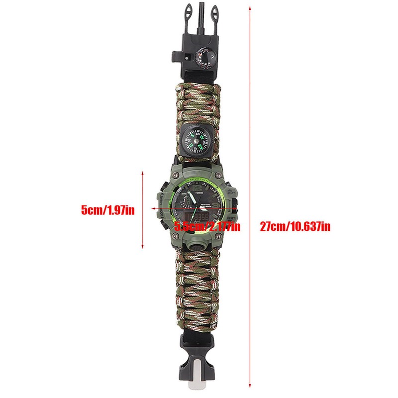 Outdoor Sports Multifunctional Survival Watch Travel Hiking Camping Rescue Paracord