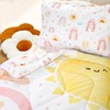 CARUILI Toddler Bedding Set for Girls 4 Piece Pink Rainbow