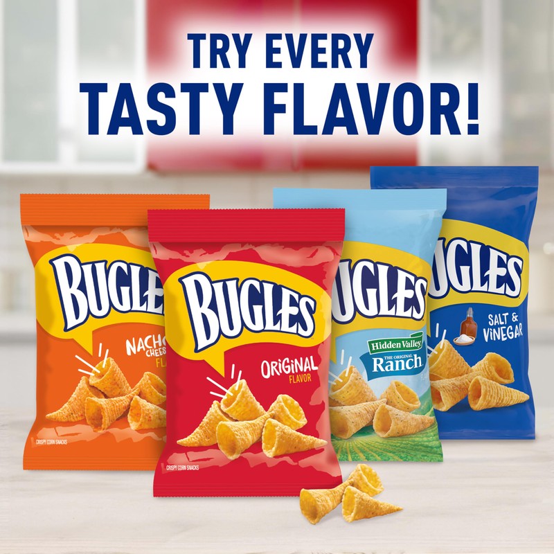 Bugles Salt and Vinegar Crispy Corn Snacks, 7.5 oz