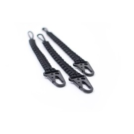 Dango EDC Tether - Cobra Weave 550 Paracord - 6 Inch Woven, 10 Feet Unraveled (Black)