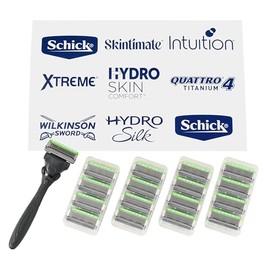 Schick Máquina de afeitar Hydro Sensitive para hombres, maquinilla de afeitar para hombres, piel sensible con 17 cuchillas de afeitar