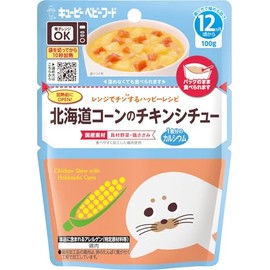 Kewpie Baby Food Microwave Happy Recipe Hokkaido Corn Chicken Stew 100g, For 12 Months and Up, Baby Food