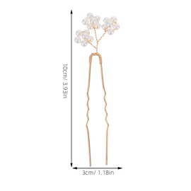 LALAFINA Pearl Flower Hair Pins 5Pcs Bridal Hair Accessories U-Shaped Pins for Wedding Banquets Parties Elegant Headdress for Brides and Bridesmaids