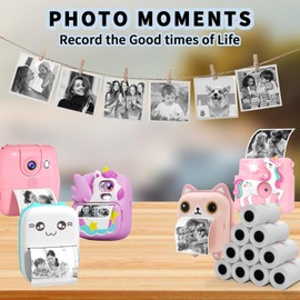 PAPRMA 57x30mm Thermal Paper White 10 Rolls, Non-Adhesive Thermal Paper Roll for Mini Printer Instant Camera Printer Refill