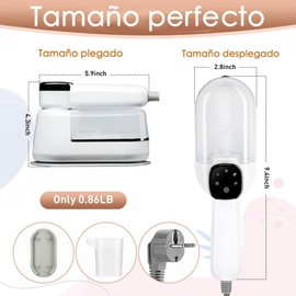 GeorgeX Vaporizador de Telas Portátil 160ml Plancha de Viaje y Hogar 20s de Calor,Plancha de Vapor 2 en 1niveles de Vapor,Plegable