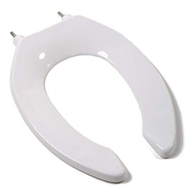 Comfort Seats C106C00 Commercial Quality Toilet Seat with an Open Front and Stainless Steel Hinge Post, Elongated, White