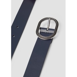 s.Oliver Leather Belt with Decorative Clasp, Deep blue