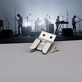1Pc Silver Metal Mic Holder/Clip Cb Mic Holder- Screw in Screws Included Pull Up to Re Microphone Clips Accessories Musical Instruments