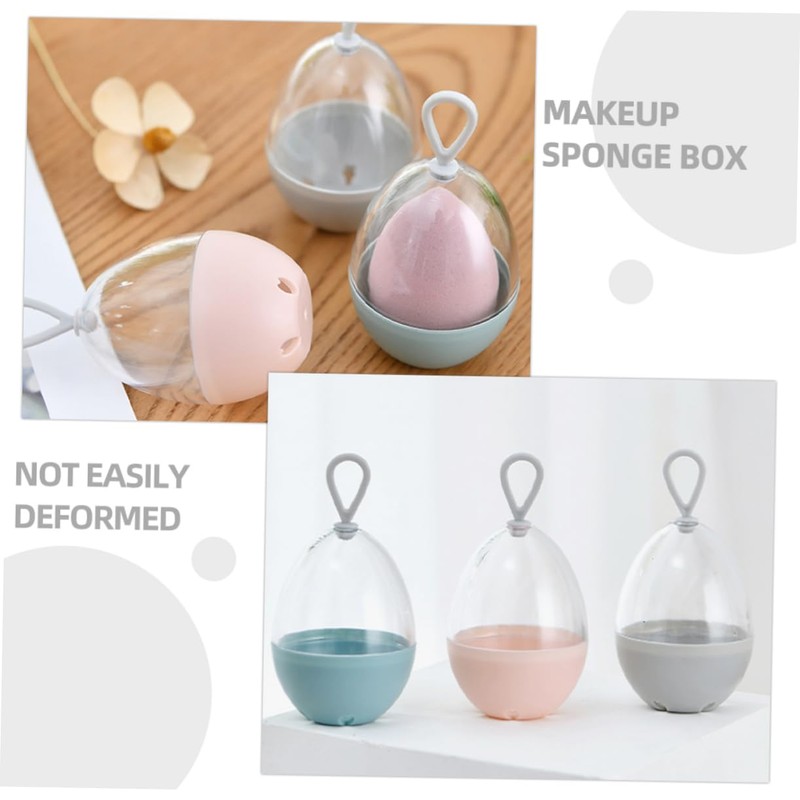 LABRIMP 6pcs Travel Makeup Sponge Holders Case for Foundation Sponges