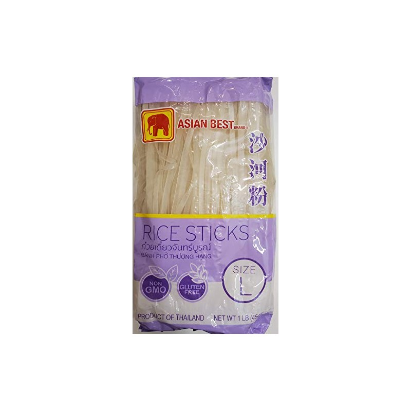 Asian Best Premium Rice Stick Noodle, 16 oz Large 3-Pack