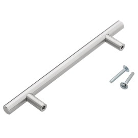 LIZAVO 701SN Cabinet Pulls Solid Modern Euro Style T Bar Kitchen Cabinet Handles (5" (128mm) Hole Center, 1 Pack)