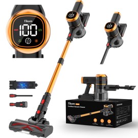 Tikom V500 Cordless Vacuum Cleaner for Home, 40000Pa/450W Stick Vacuum with LED Touch Screen, Charging Wall Dock, Anti-Tangle, Lightweight Handheld Vacuum for Pet Hair, Hard Floor, Carpet