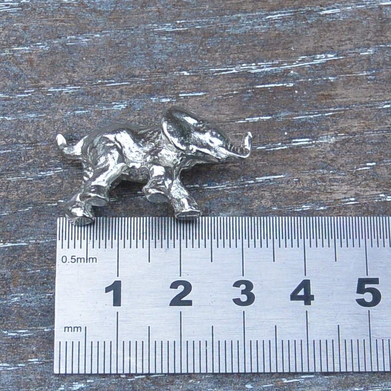 Elephant Figurine, Elephant Miniature, Animal Figurines, Elephant Gifts, Handcast in