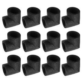 Rebower 12pcs Elbow Insulation Foam Tube Connector 40x60mm 3" Heat Preservation Elbow Foam Pipes [for Tubing Outdoor Water Pipe Protection] - Black