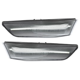X AUTOHAUX Car LED Side Marker Repeater Indicator Turn Signal Light 26185-AL520 for Infiniti G35 2003-2006 Plastic Clear Lens White Light 1 Pair